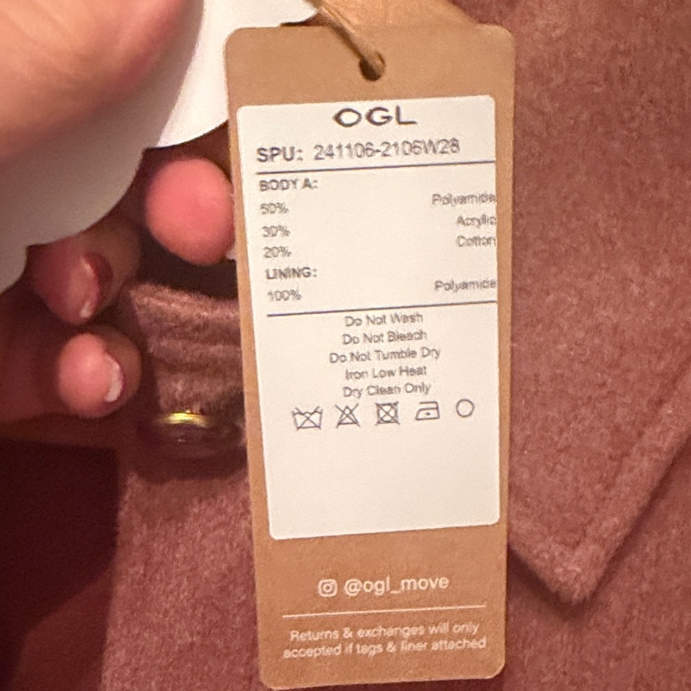 OGL Women's Rust Shirt Jacket with Brass Buttons - Picture 4 of 13